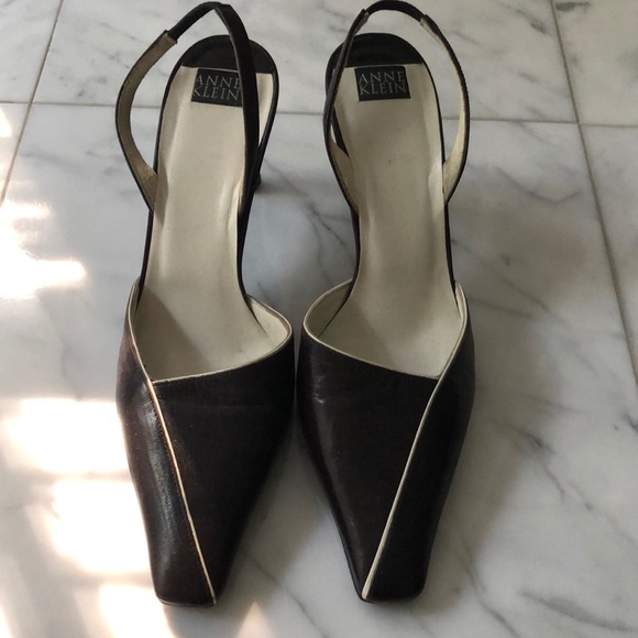 Anne Klein Brown Sling-back Heels - Picture 1 of 4